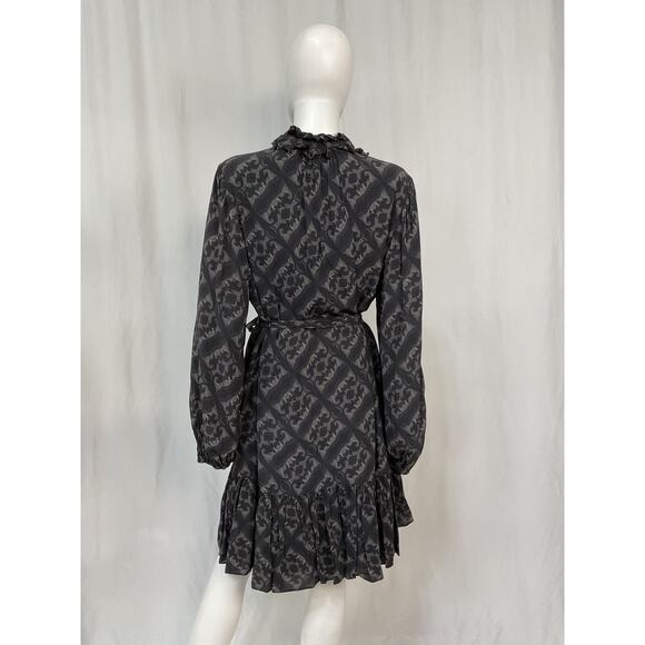 Kobi Halperin 'Landry' Black Viscose Noveau Print Dress Size XL - Picture 2 of 5